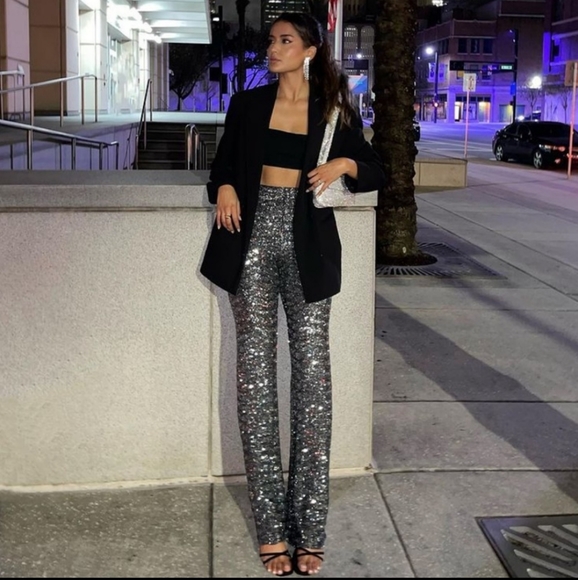 Zara flare sequin Leggings - Picture 13 of 16